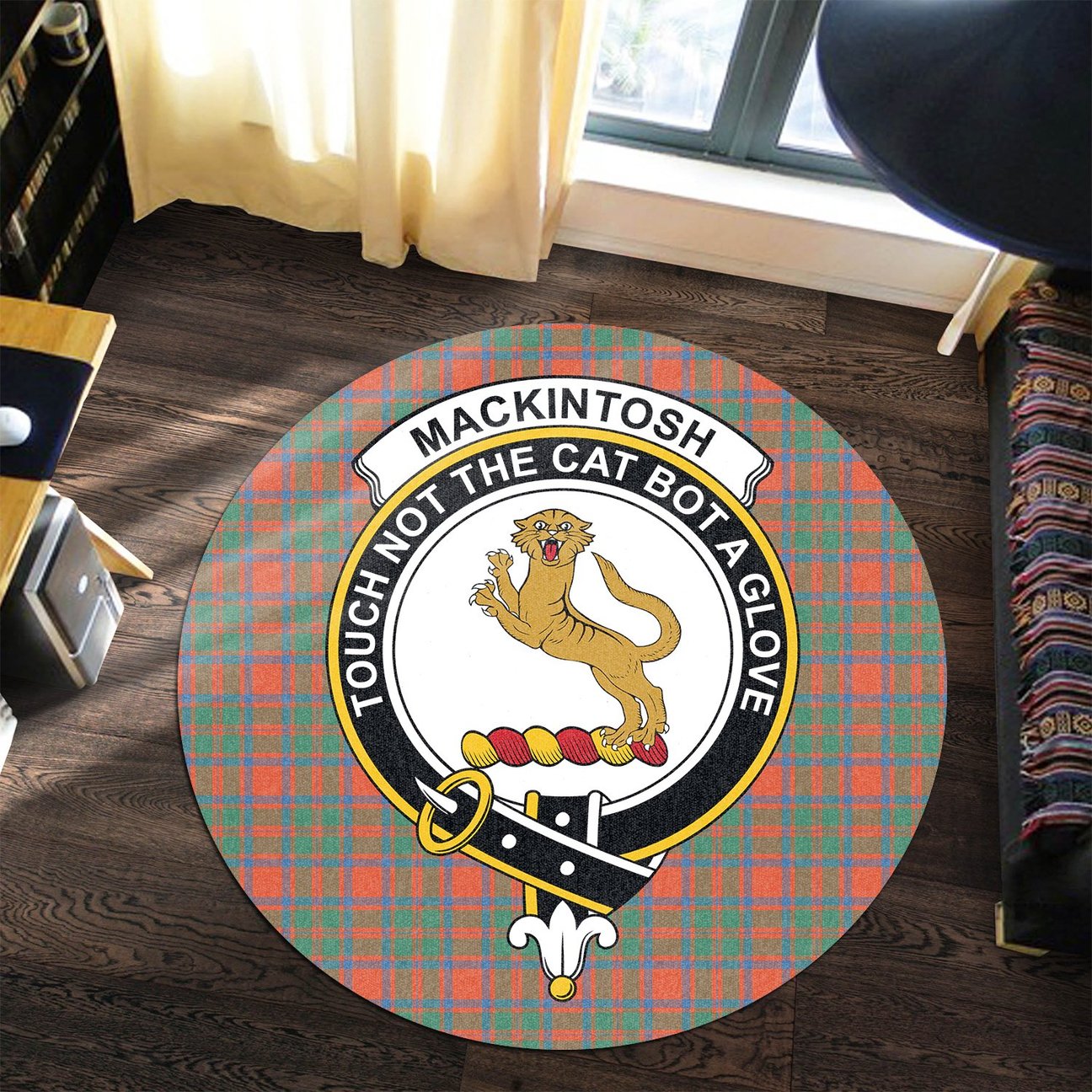 MacKintosh Ancient Tartan Crest Round Rug