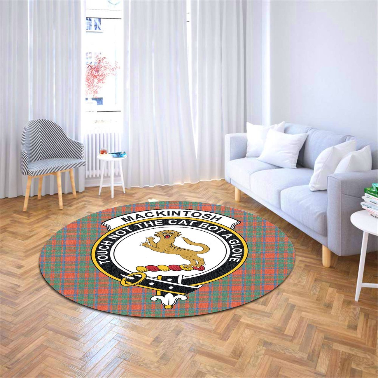 MacKintosh Ancient Tartan Crest Round Rug