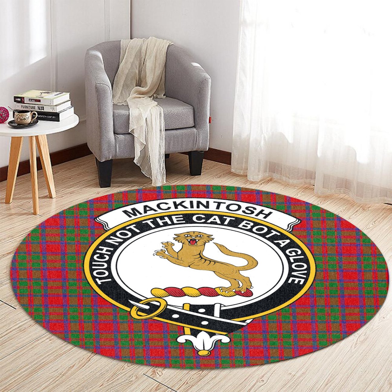 MacKintosh Modern Tartan Crest Round Rug