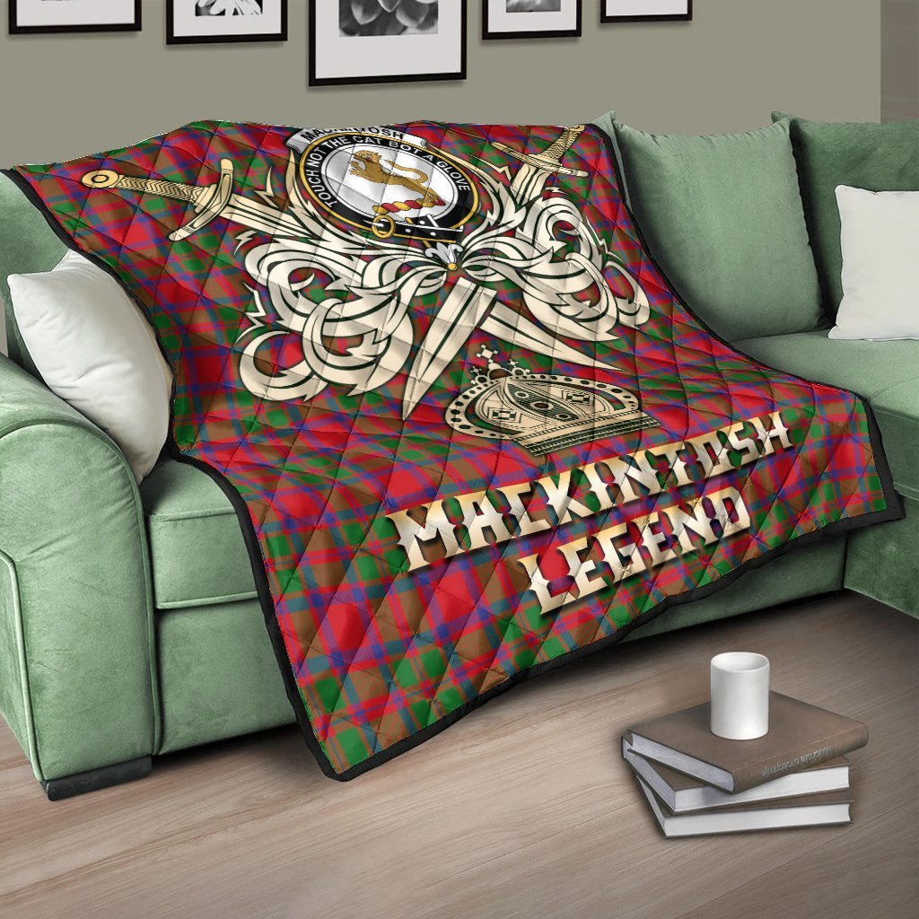 MacKintosh Modern Tartan Crest Legend Gold Royal Premium Quilt