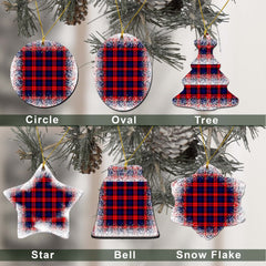 MacLachlan Tartan Christmas Ceramic Ornament - Snow Style