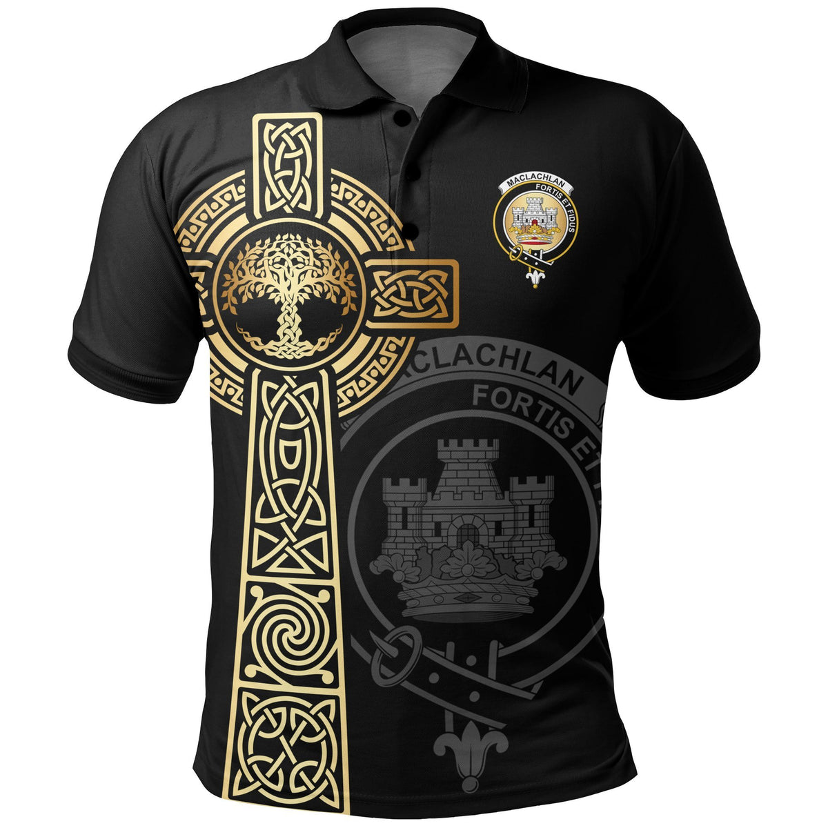 MacLachlan Clan Unisex Polo Shirt - Celtic Tree Of Life