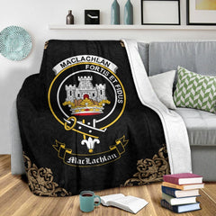 MacLachlan Crest Tartan Premium Blanket Black