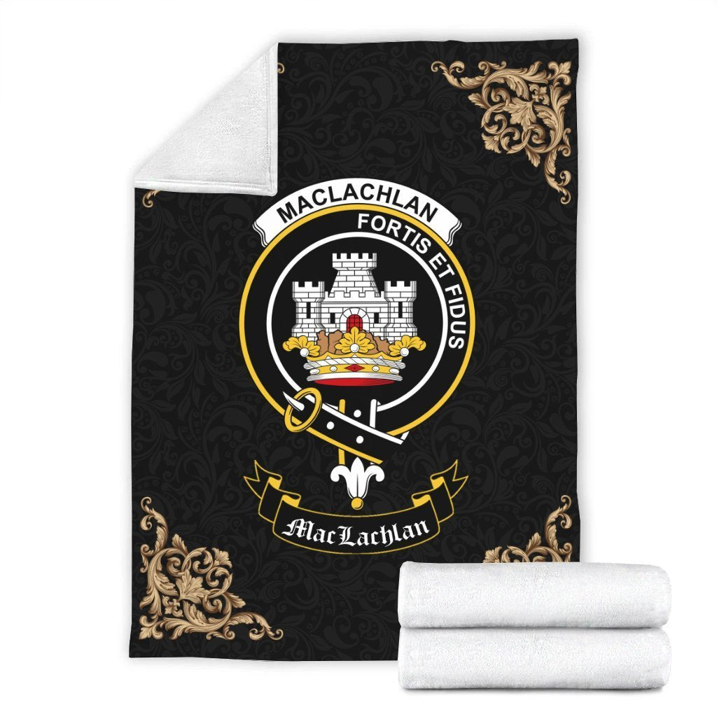 MacLachlan Crest Tartan Premium Blanket Black