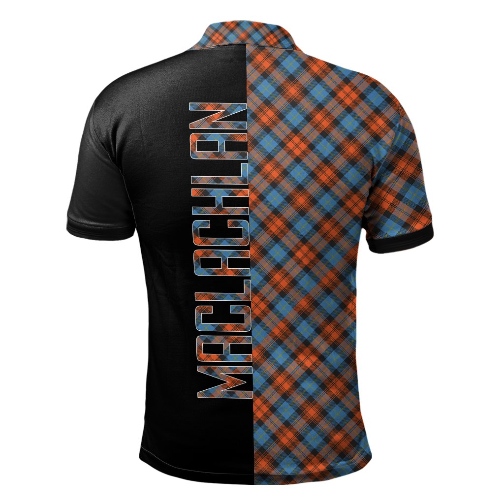 MacLachlan Ancient Tartan Polo Shirt Half of Me - Cross Style