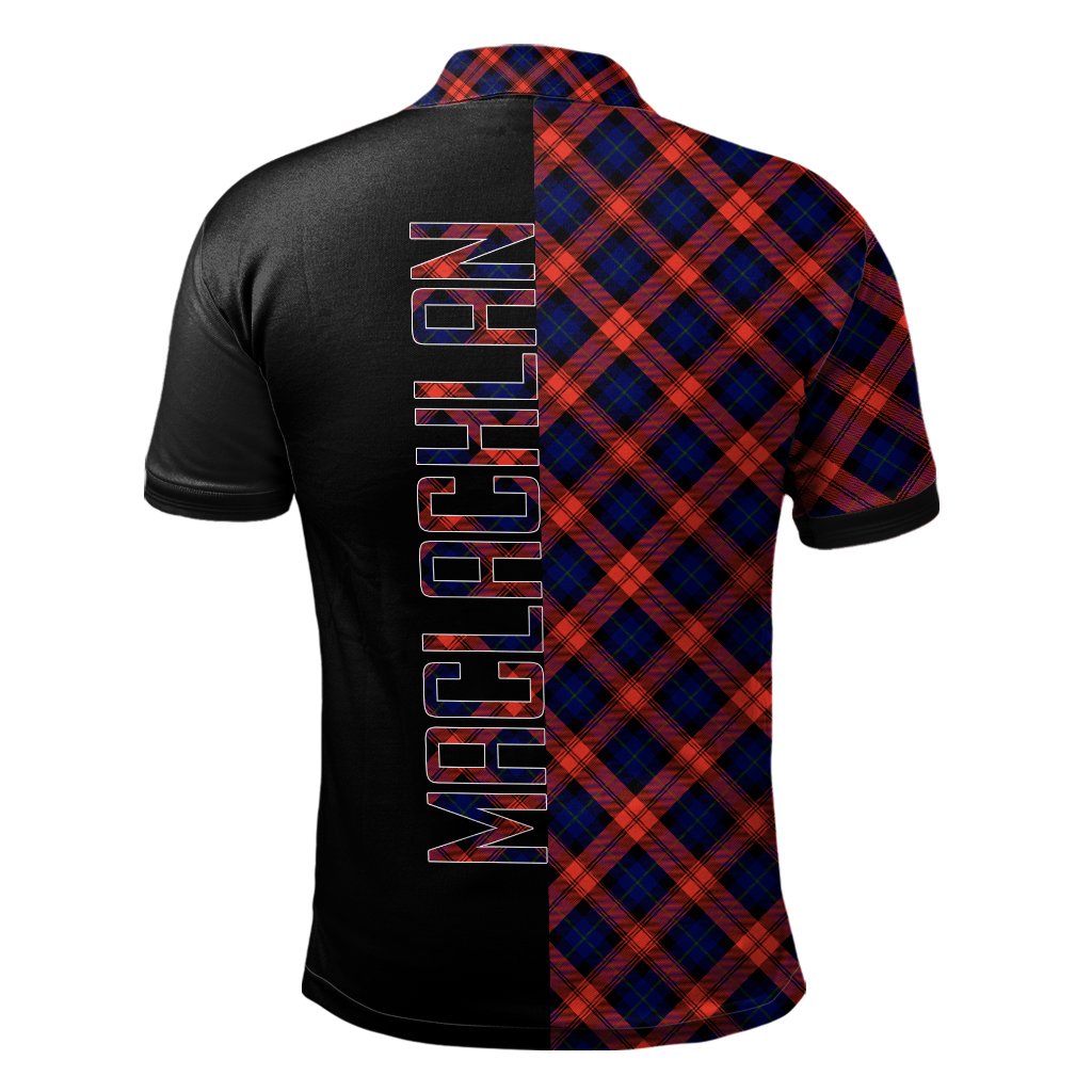 MacLachlan Modern Tartan Polo Shirt Half of Me - Cross Style