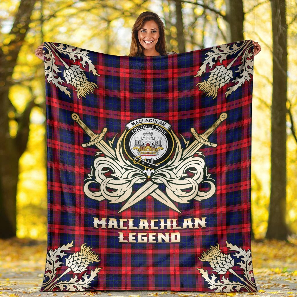 MacLachlan Modern Tartan Gold Courage Symbol Blanket