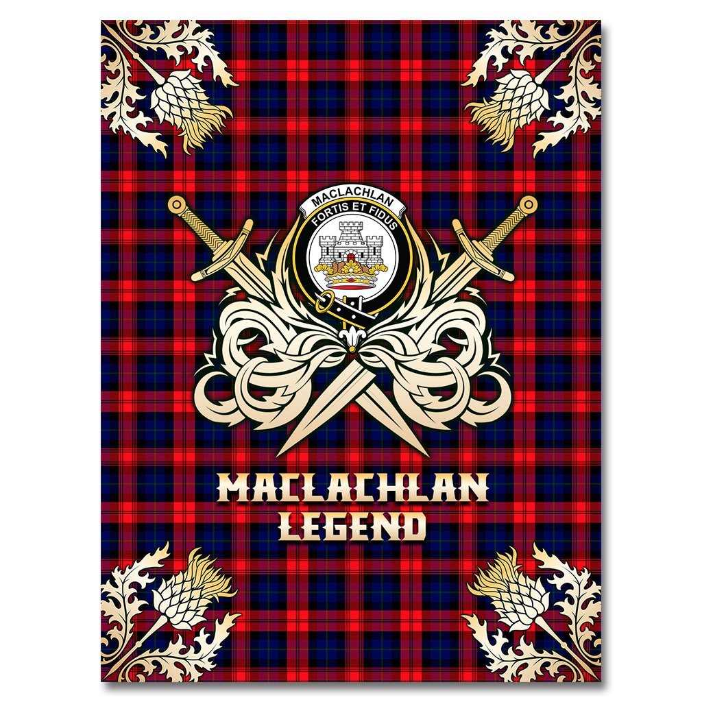 MacLachlan Modern Tartan Gold Courage Symbol Blanket