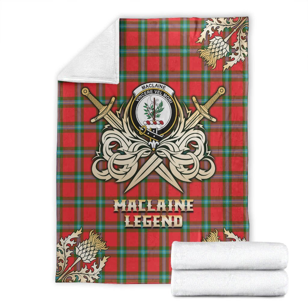 MacLaine of Loch Buie Tartan Gold Courage Symbol Blanket