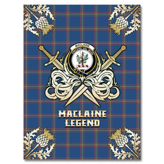MacLaine of Loch Buie Hunting Ancient Tartan Gold Courage Symbol Blanket