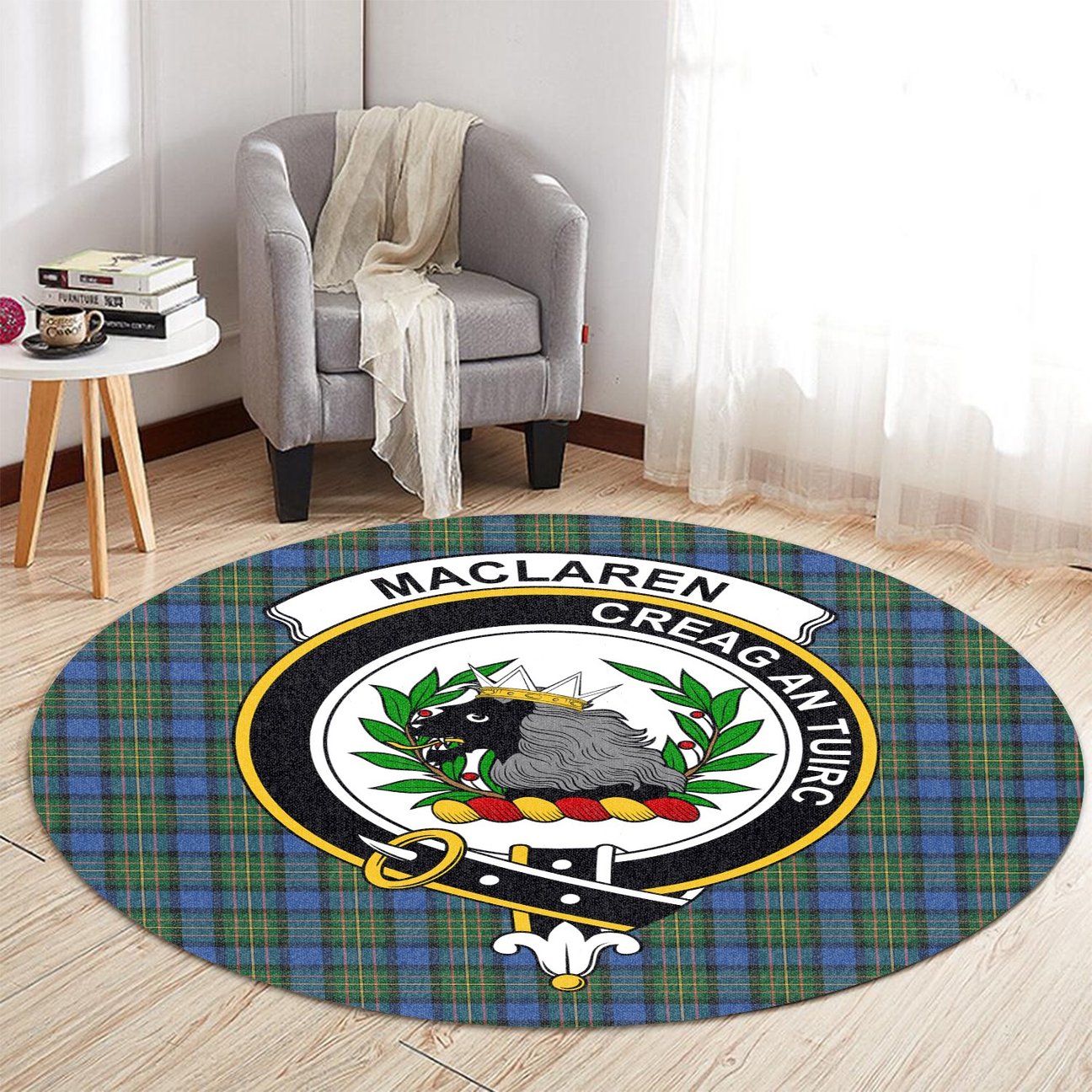 MacLaren Ancient Tartan Crest Round Rug