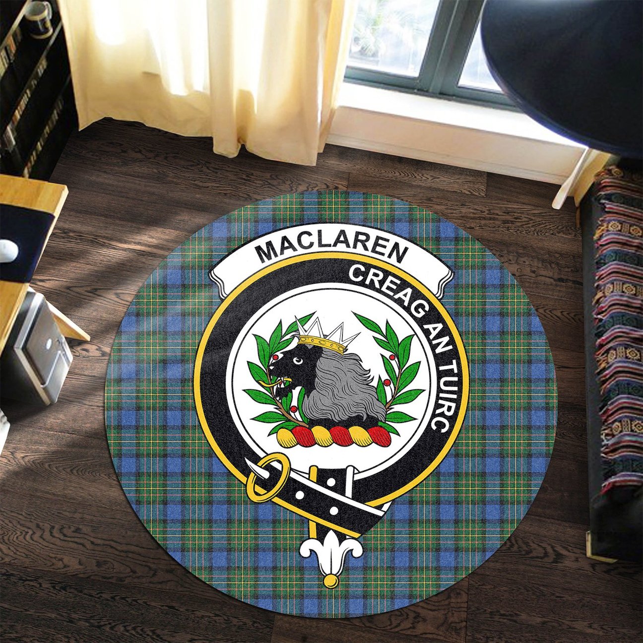 MacLaren Ancient Tartan Crest Round Rug