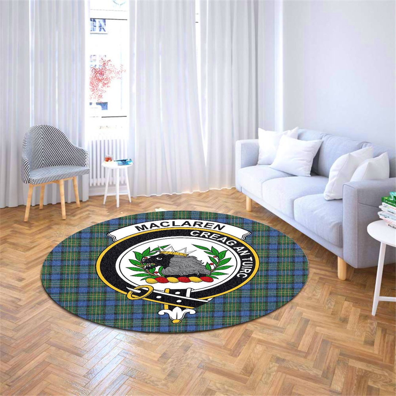 MacLaren Ancient Tartan Crest Round Rug