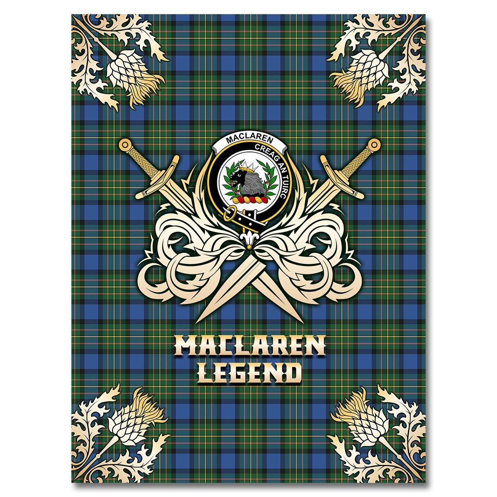 MacLaren Ancient Tartan Gold Courage Symbol Blanket