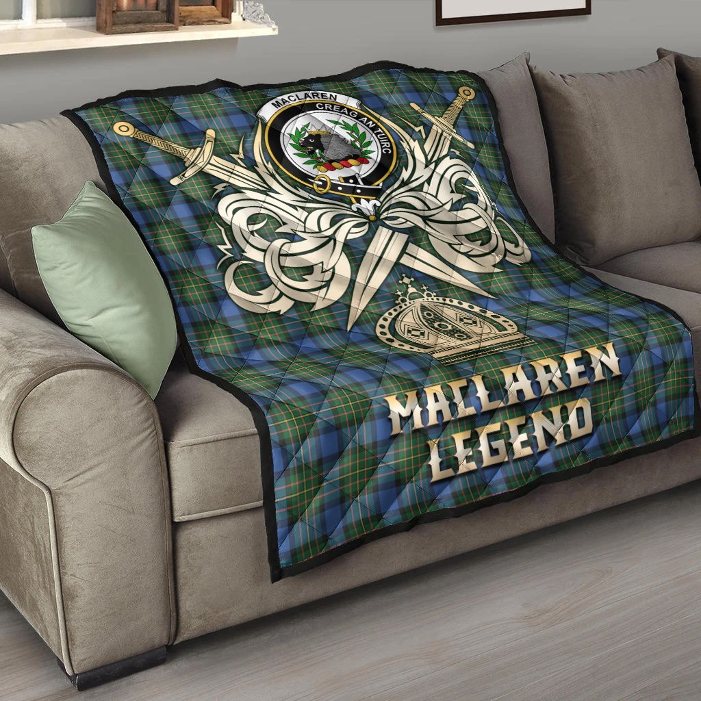 MacLaren Ancient Tartan Crest Legend Gold Royal Premium Quilt