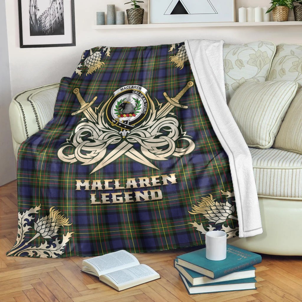 MacLaren Modern Tartan Gold Courage Symbol Blanket