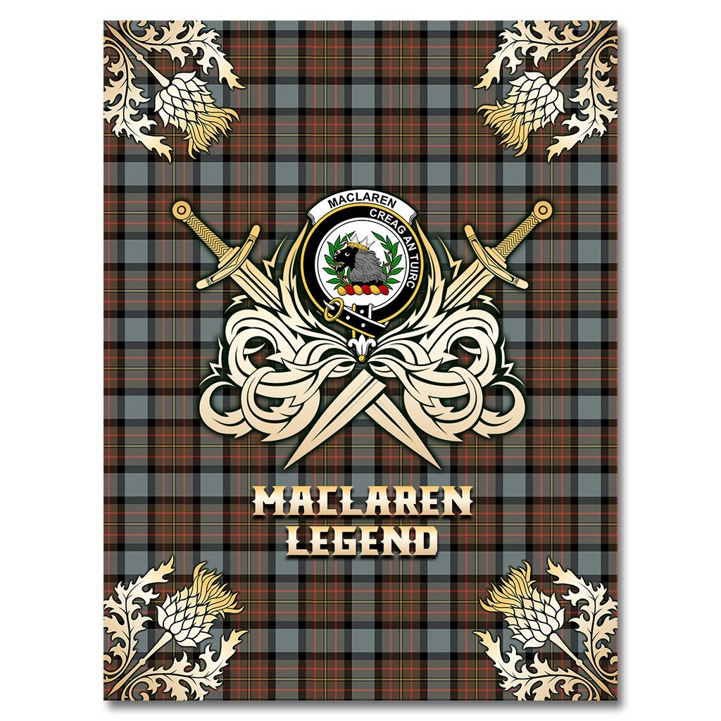 MacLaren Weathered Tartan Gold Courage Symbol Blanket