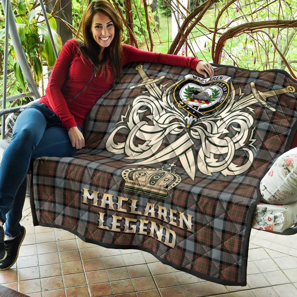 MacLaren Weathered Tartan Crest Legend Gold Royal Premium Quilt