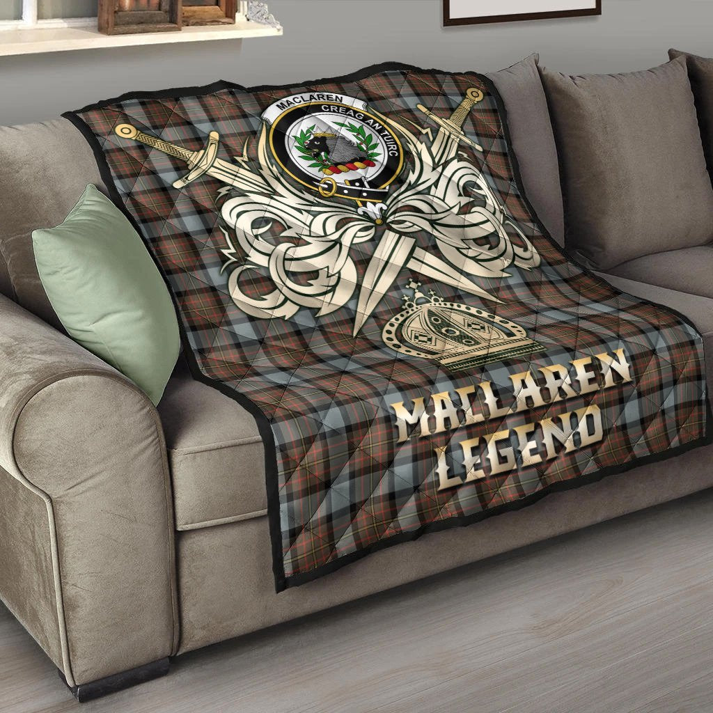 MacLaren Weathered Tartan Crest Legend Gold Royal Premium Quilt