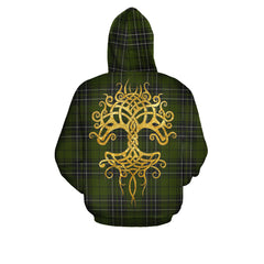 MacLean Hunting Tartan Hoodie - Tree Of Life