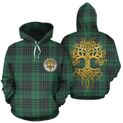 MacLean Hunting Ancient Tartan Hoodie - Tree Of Life