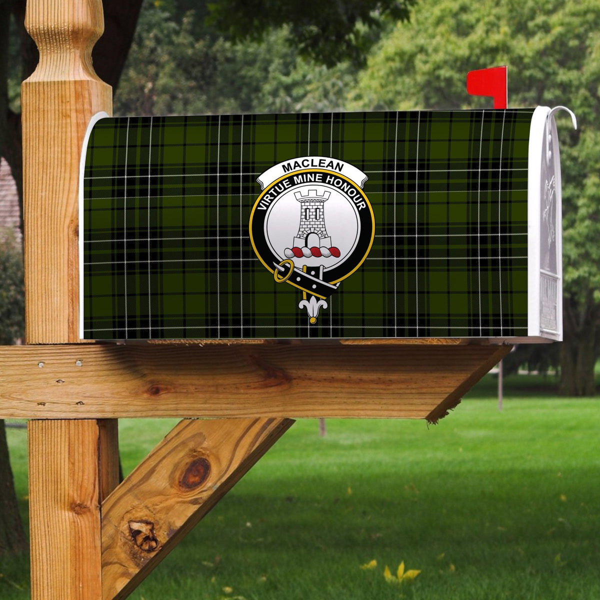 MacLean Hunting Tartan Crest Mailbox