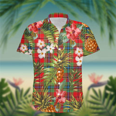 MacLean Tartan Hawaiian Shirt Hibiscus, Coconut, Parrot, Pineapple - Tropical Garden Shirt