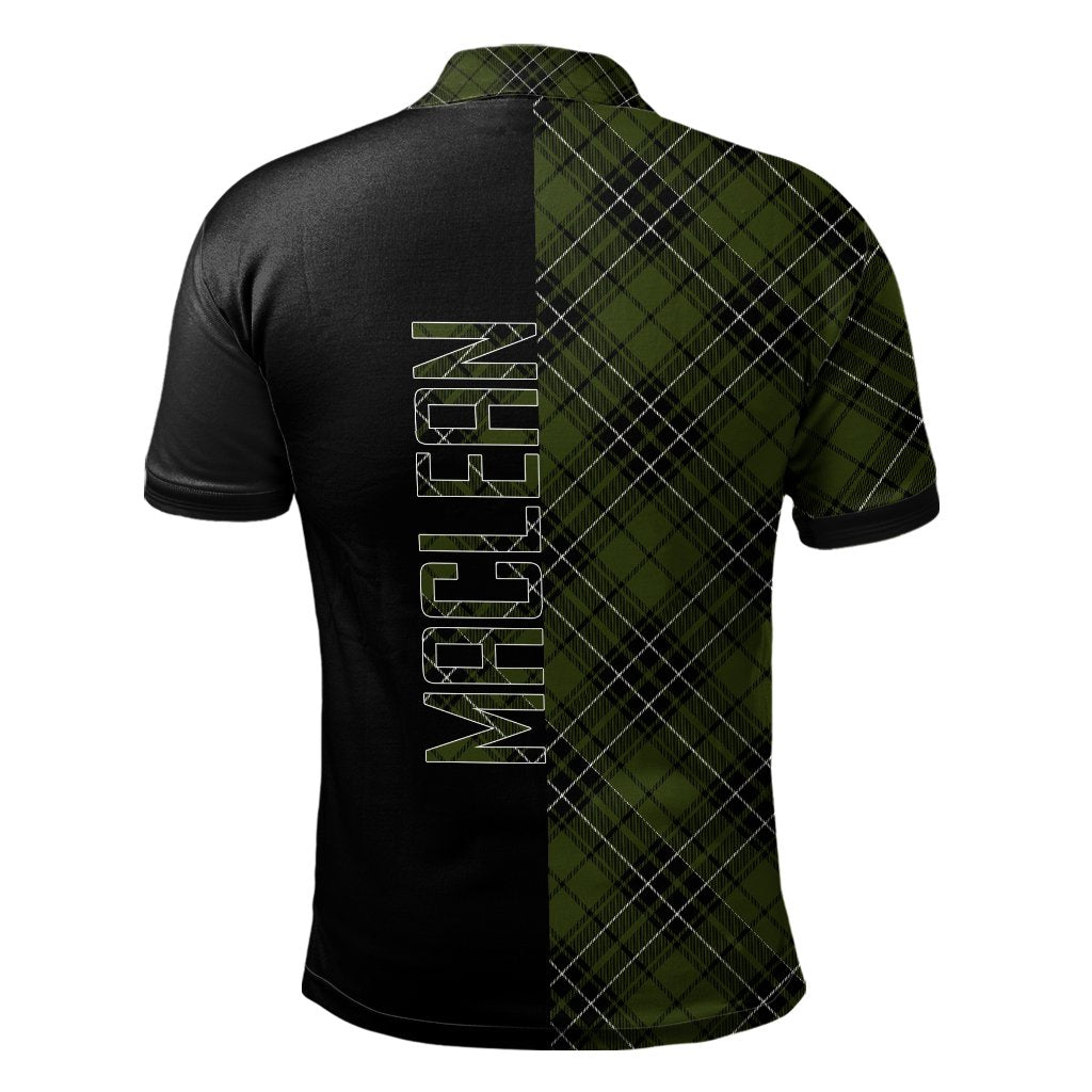 MacLean Hunting Tartan Polo Shirt Half of Me - Cross Style