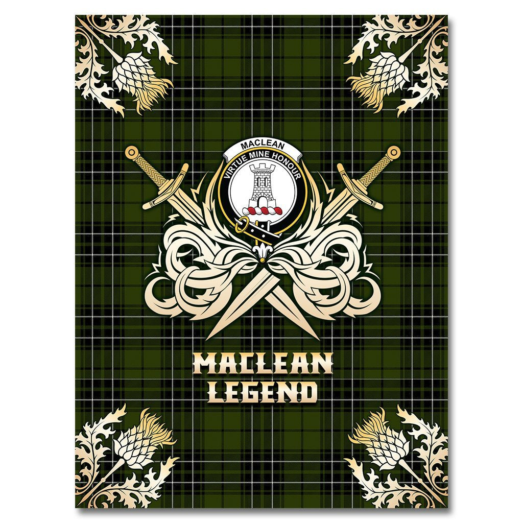 MacLean Hunting Tartan Gold Courage Symbol Blanket