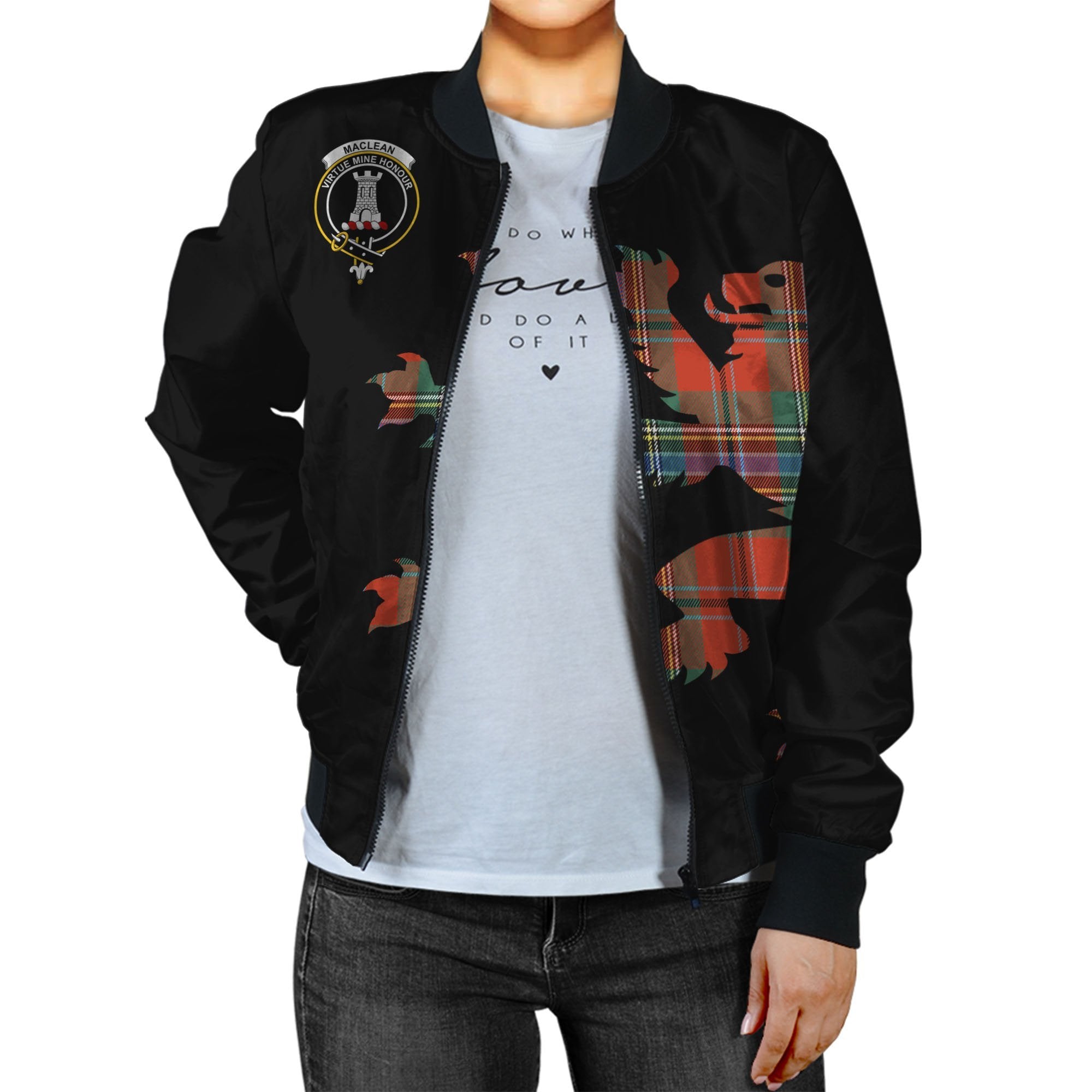 MacLean Tartan Bomber Jacket Lion & Thistle