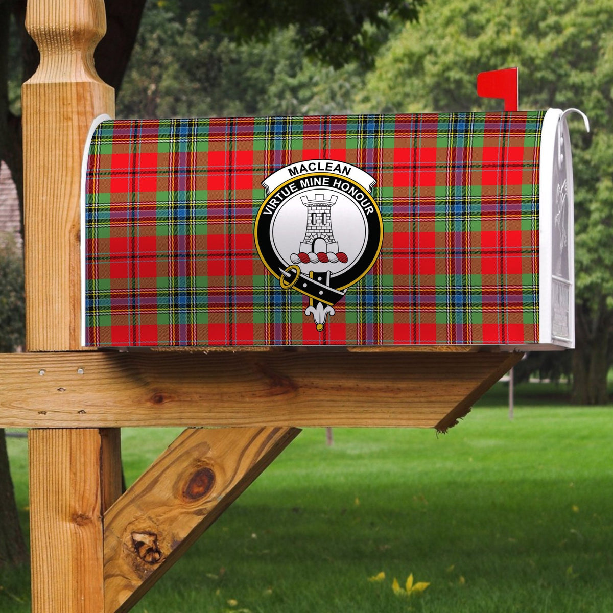 MacLean Of Duart Modern Tartan Crest Mailbox