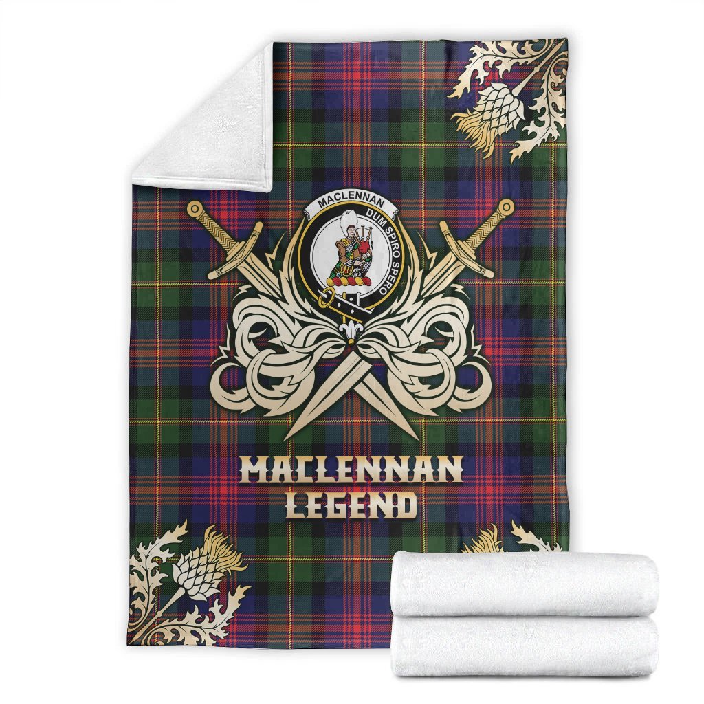 MacLennan Tartan Gold Courage Symbol Blanket