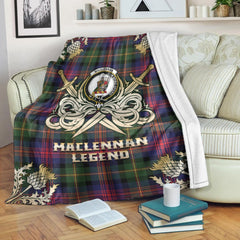 MacLennan Tartan Gold Courage Symbol Blanket