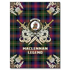 MacLennan Tartan Gold Courage Symbol Blanket