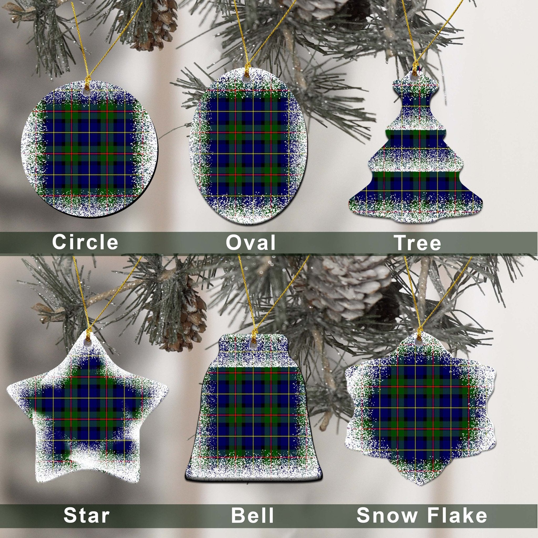 MacLeod Tartan Christmas Ceramic Ornament - Snow Style