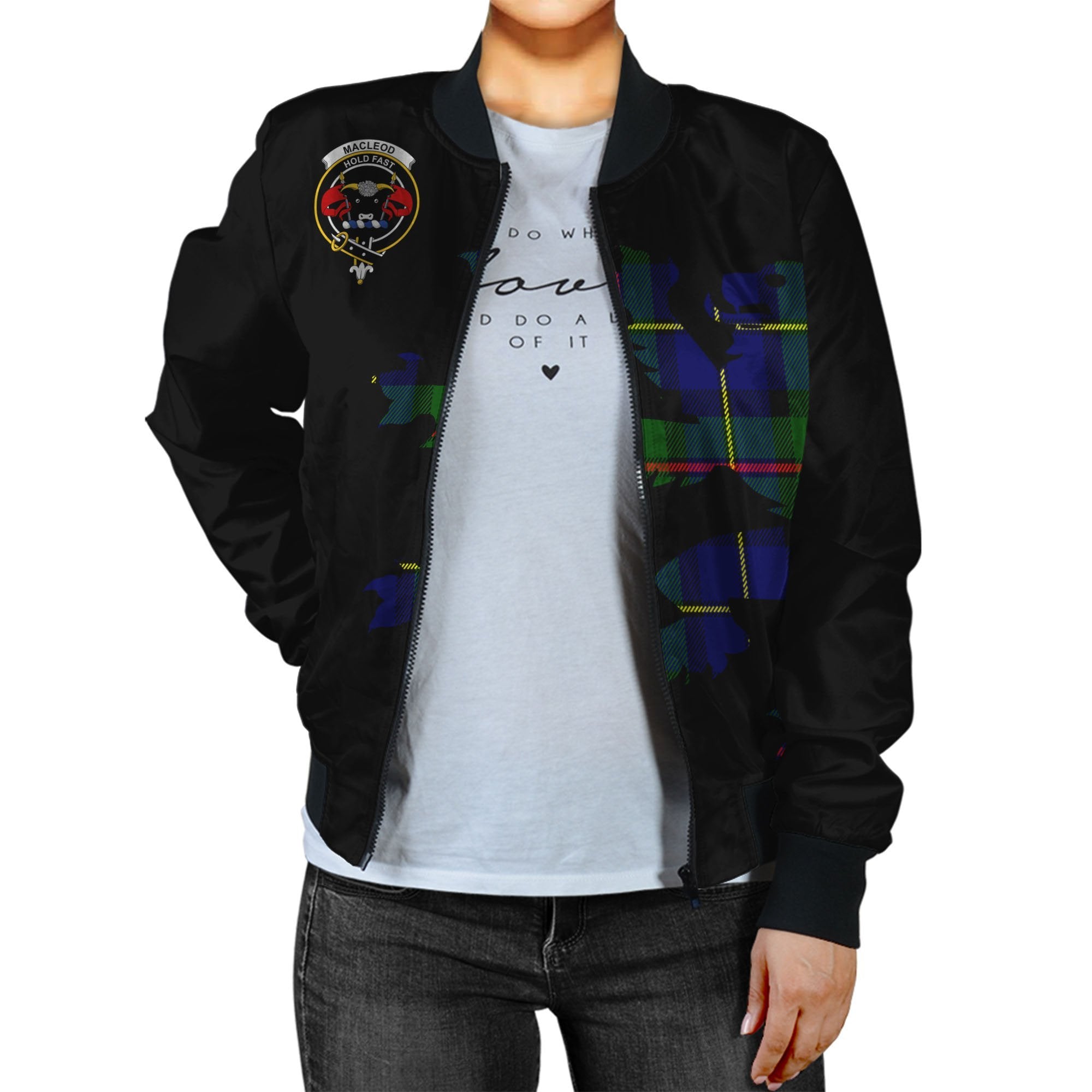 MacLeod Tartan Bomber Jacket Lion & Thistle