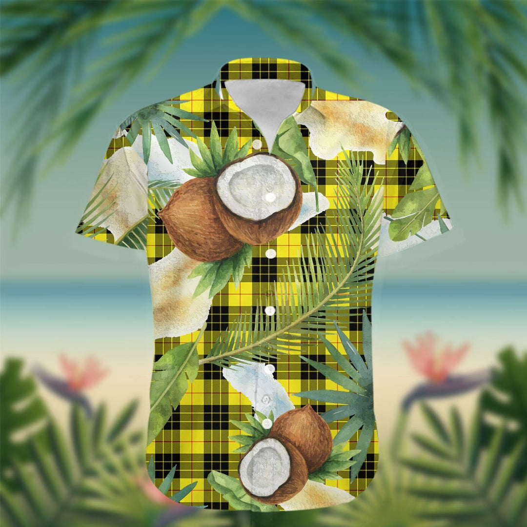 MacLeod of Lewis Tartan Hawaiian Shirt Hibiscus, Coconut, Parrot, Pineapple - Tropical Garden Shirt