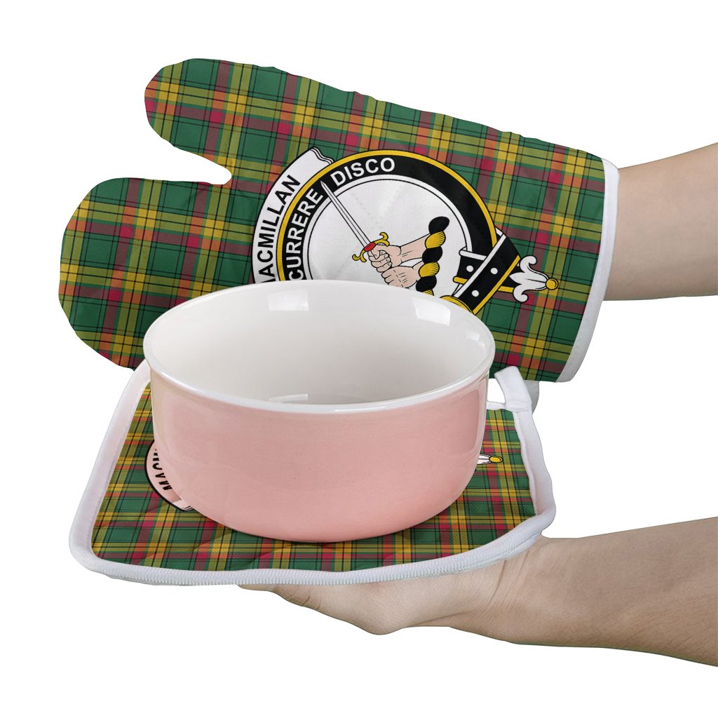 MacMillan Old Ancient Tartan Crest Oven Mitt And Pot Holder (2 Oven Mitts + 1 Pot Holder)