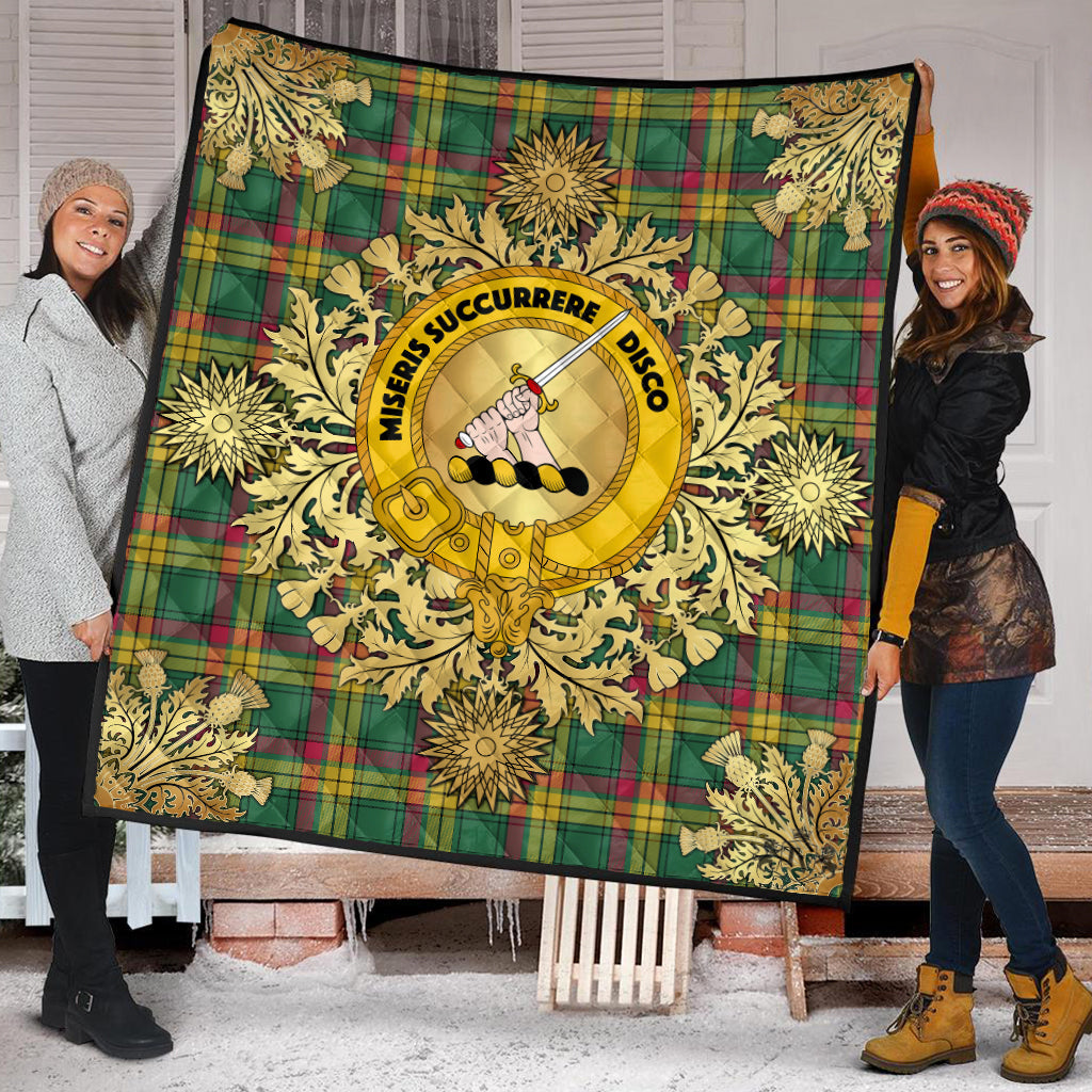 MacMillan Old Ancient Tartan Crest Premium Quilt - Gold Thistle Style