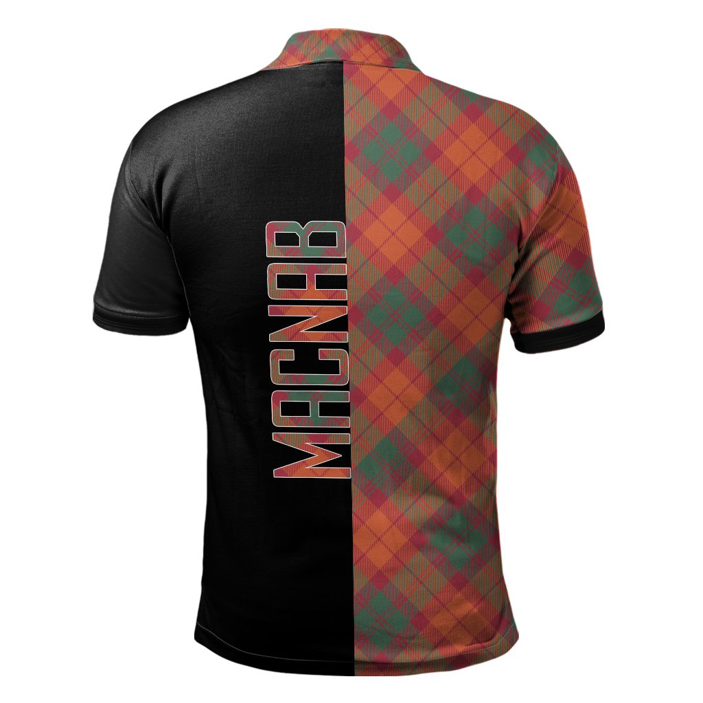 MacNab Ancient Tartan Polo Shirt Half of Me - Cross Style