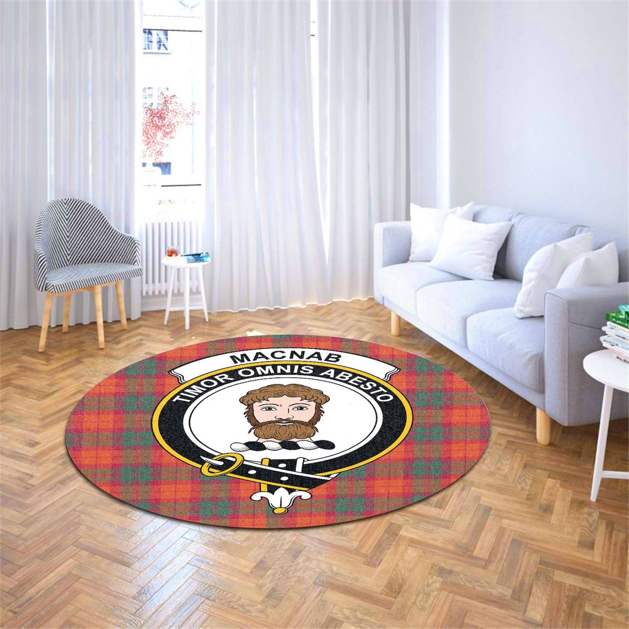 MacNab Ancient Tartan Crest Round Rug