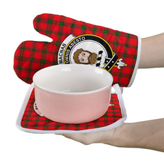 MacNab Modern Tartan Crest Oven Mitt And Pot Holder (2 Oven Mitts + 1 Pot Holder)