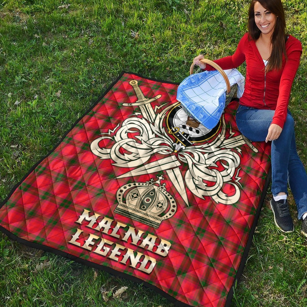 MacNab Modern Tartan Crest Legend Gold Royal Premium Quilt