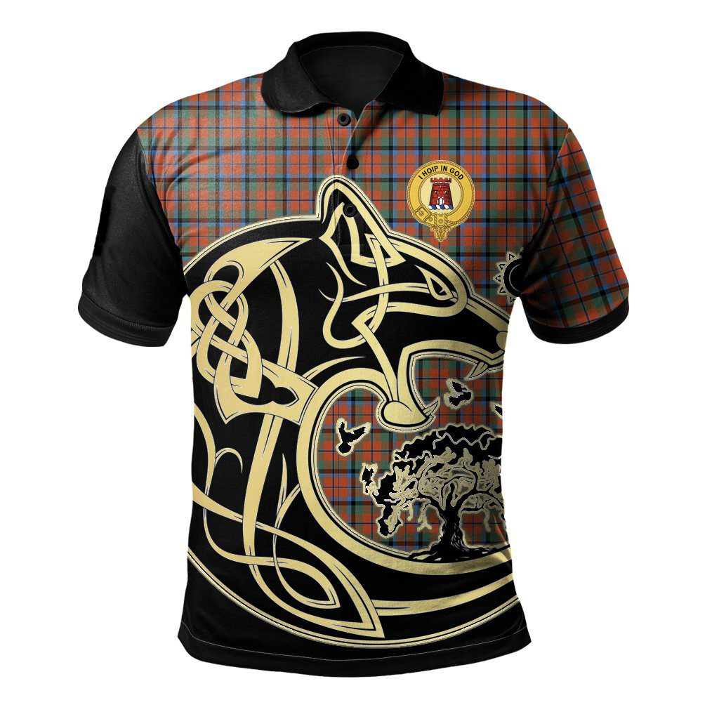 MacNaughton Ancient Tartan Polo Shirt Viking Wolf