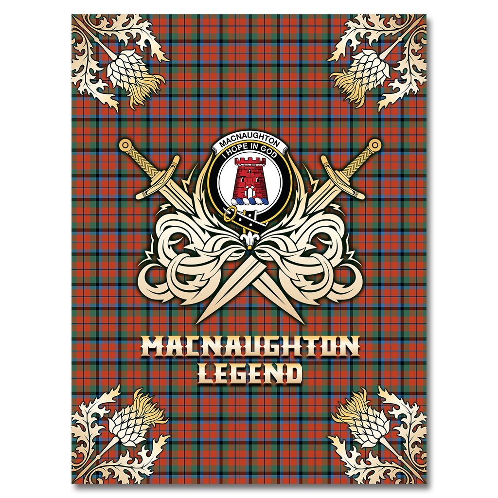 MacNaughton Ancient Tartan Gold Courage Symbol Blanket