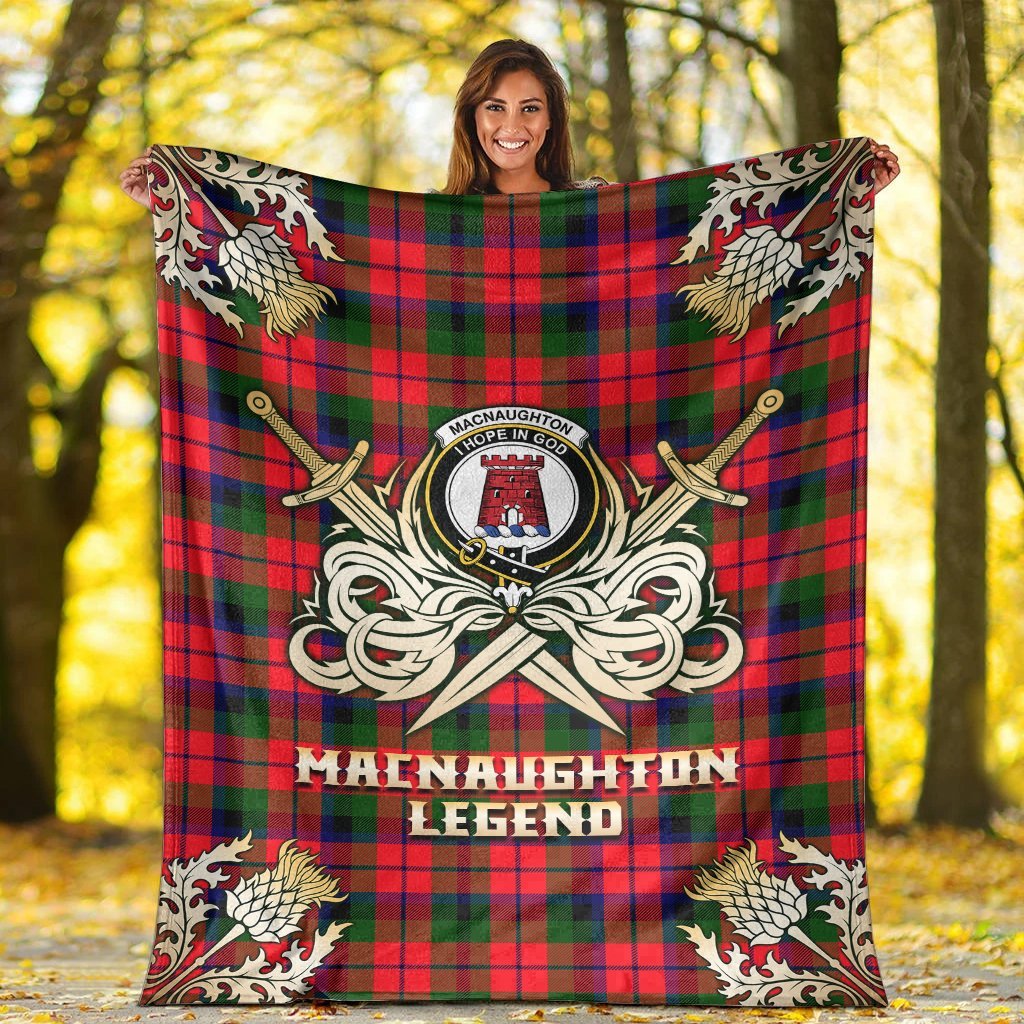 MacNaughton Modern Tartan Gold Courage Symbol Blanket