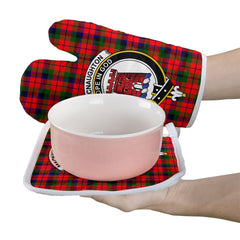 MacNaughton Modern Tartan Crest Oven Mitt And Pot Holder (2 Oven Mitts + 1 Pot Holder)