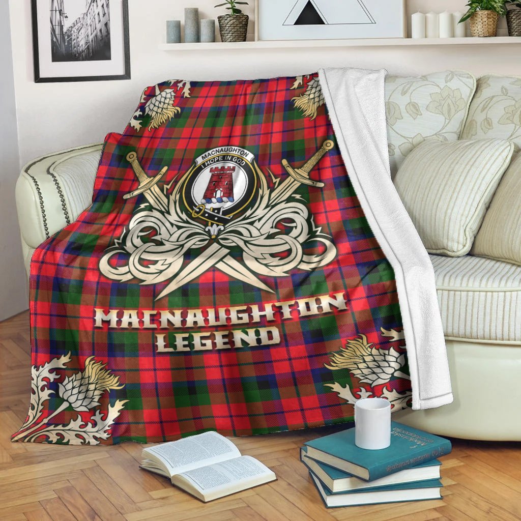 MacNaughton Modern Tartan Gold Courage Symbol Blanket