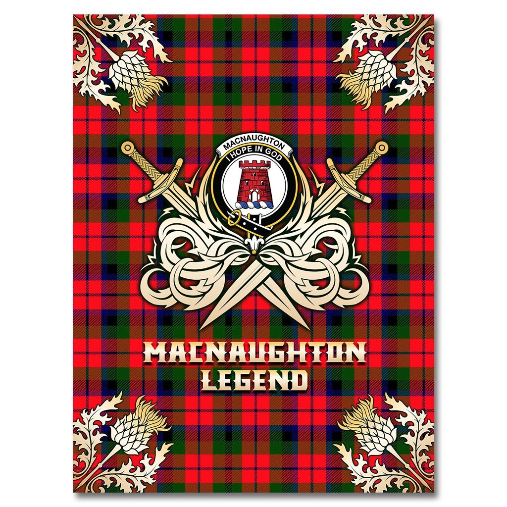 MacNaughton Modern Tartan Gold Courage Symbol Blanket