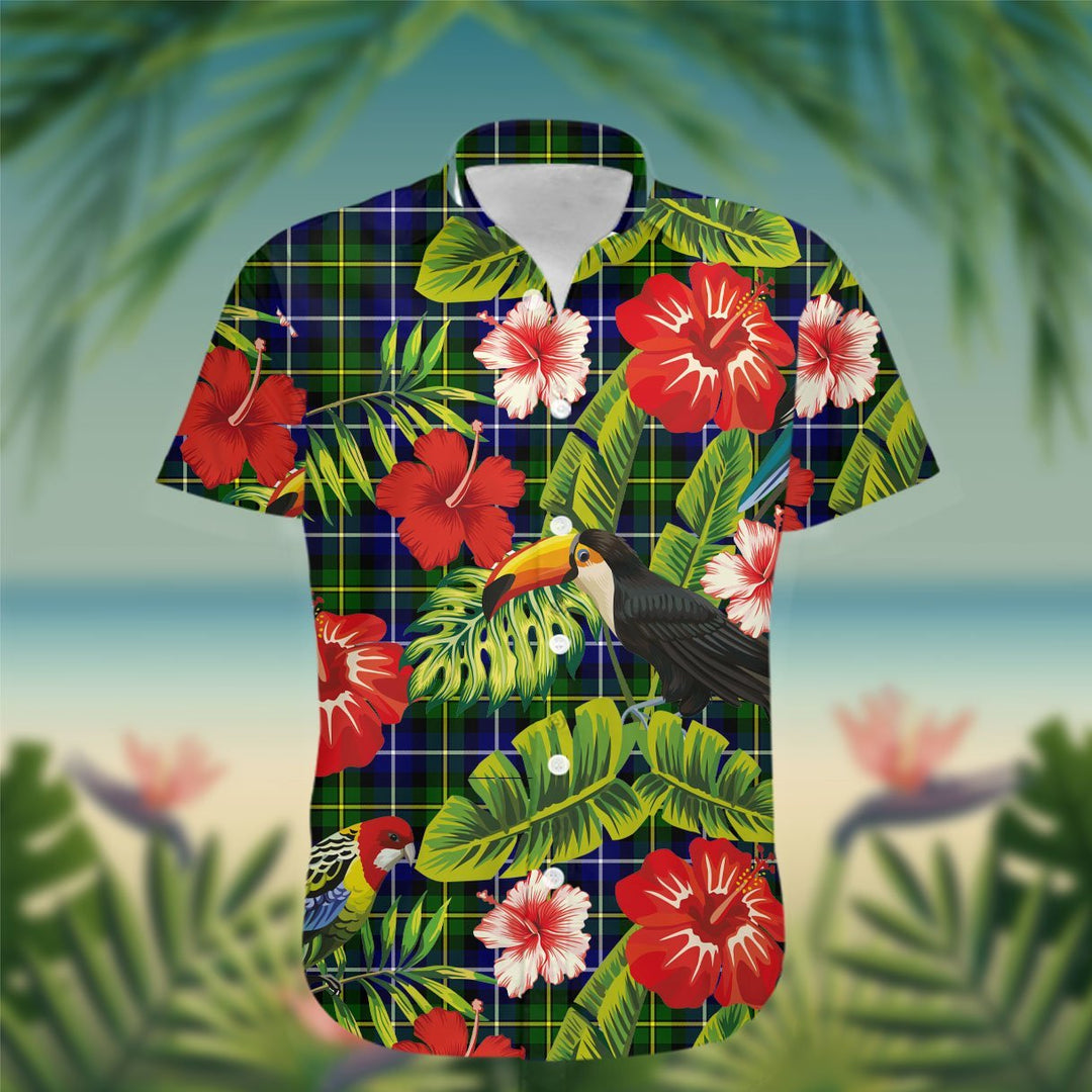 MacNeil of Barra Tartan Hawaiian Shirt Hibiscus, Coconut, Parrot, Pineapple - Tropical Garden Shirt